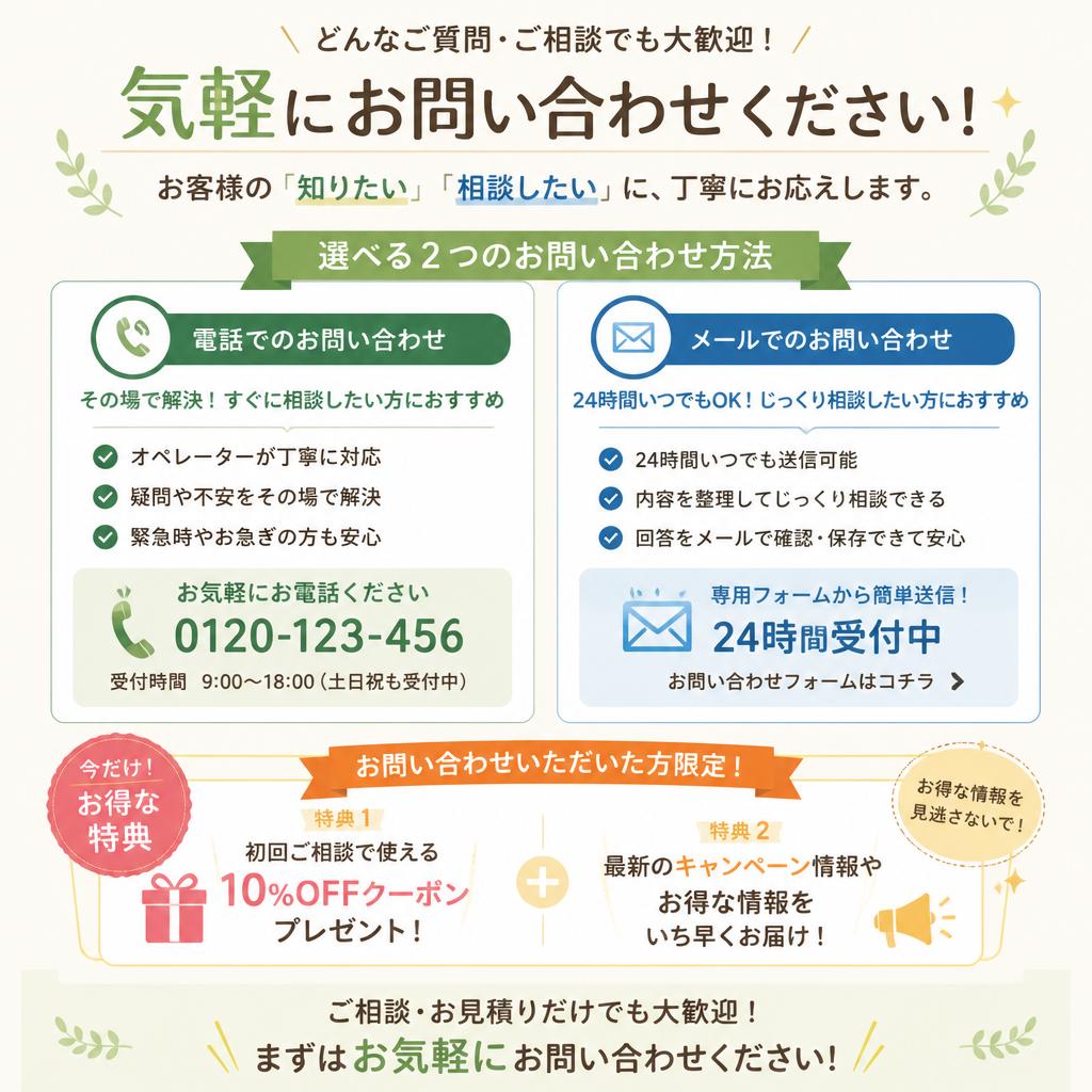 今すぐお問い合わせを！