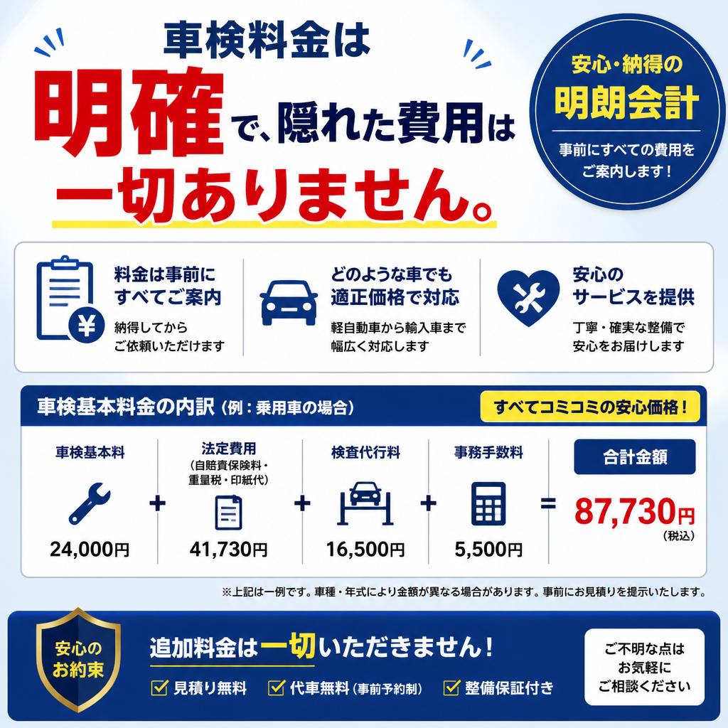 透明な車検料金