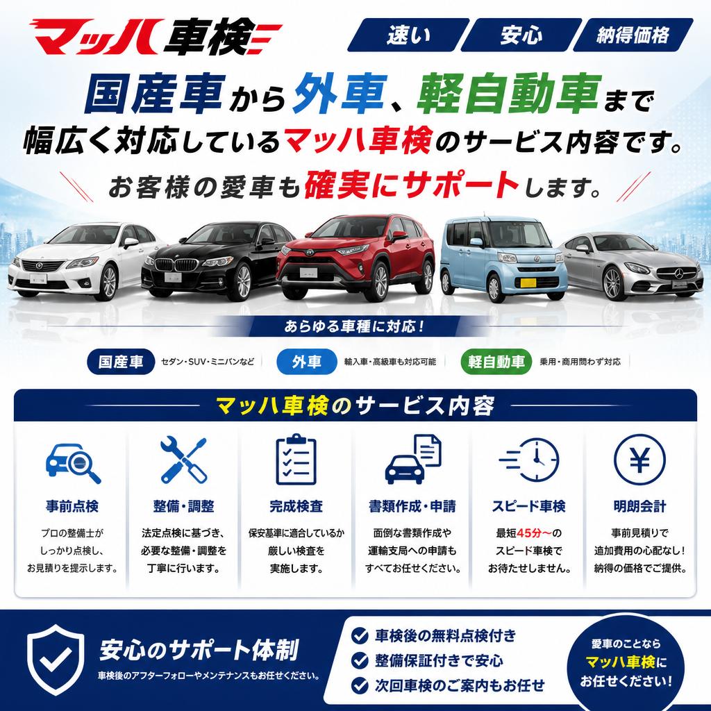 幅広い車種に対応