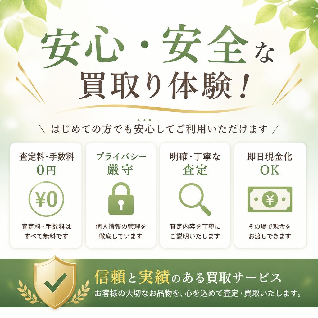 安心・安全な買取り体験！