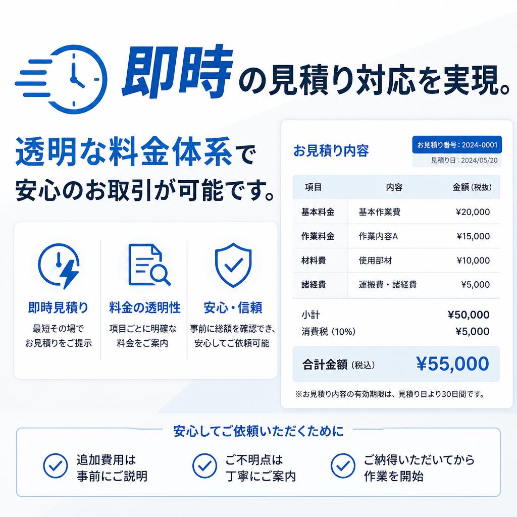 専用システムによる見積りのスピード