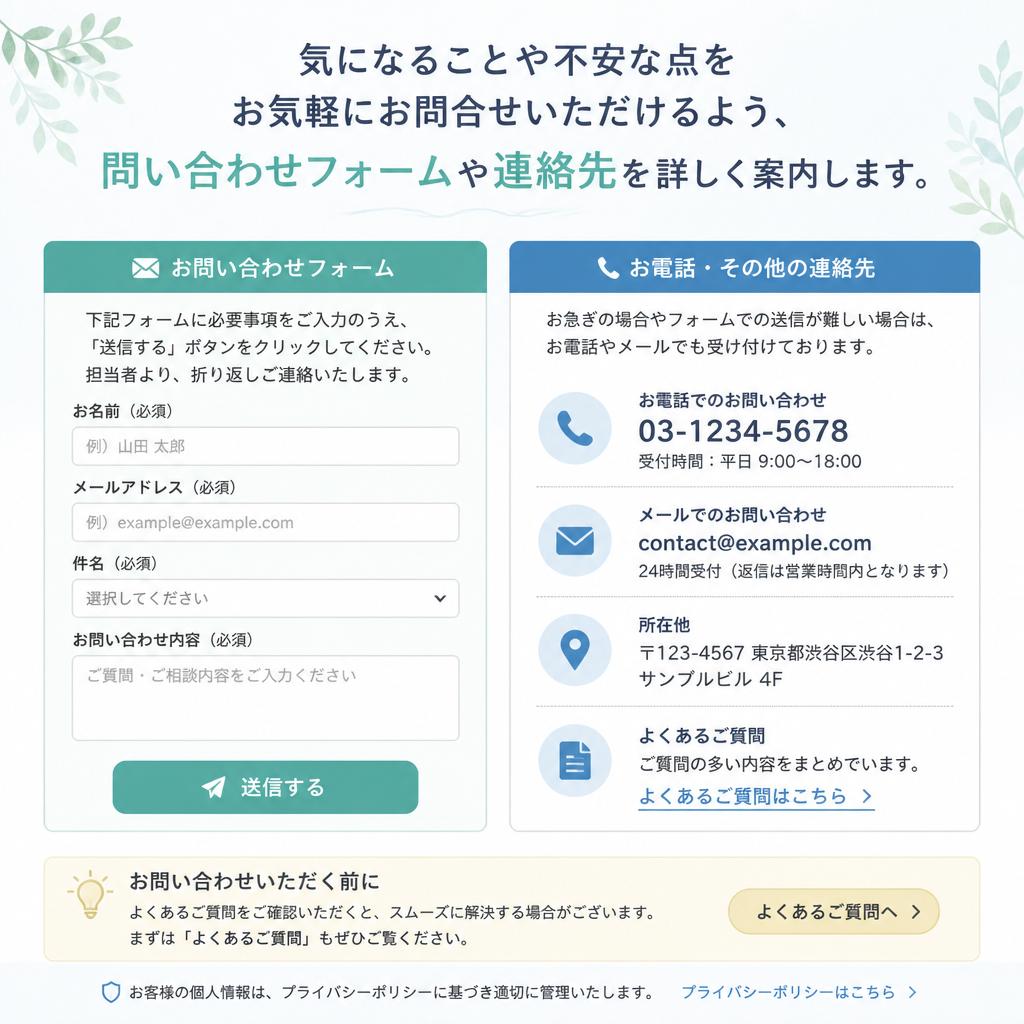 7. まずはお問合せを！