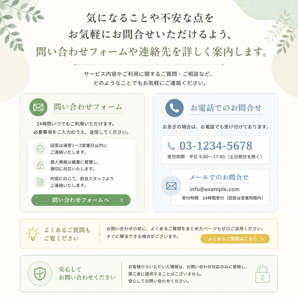 7. まずはお問合せを！