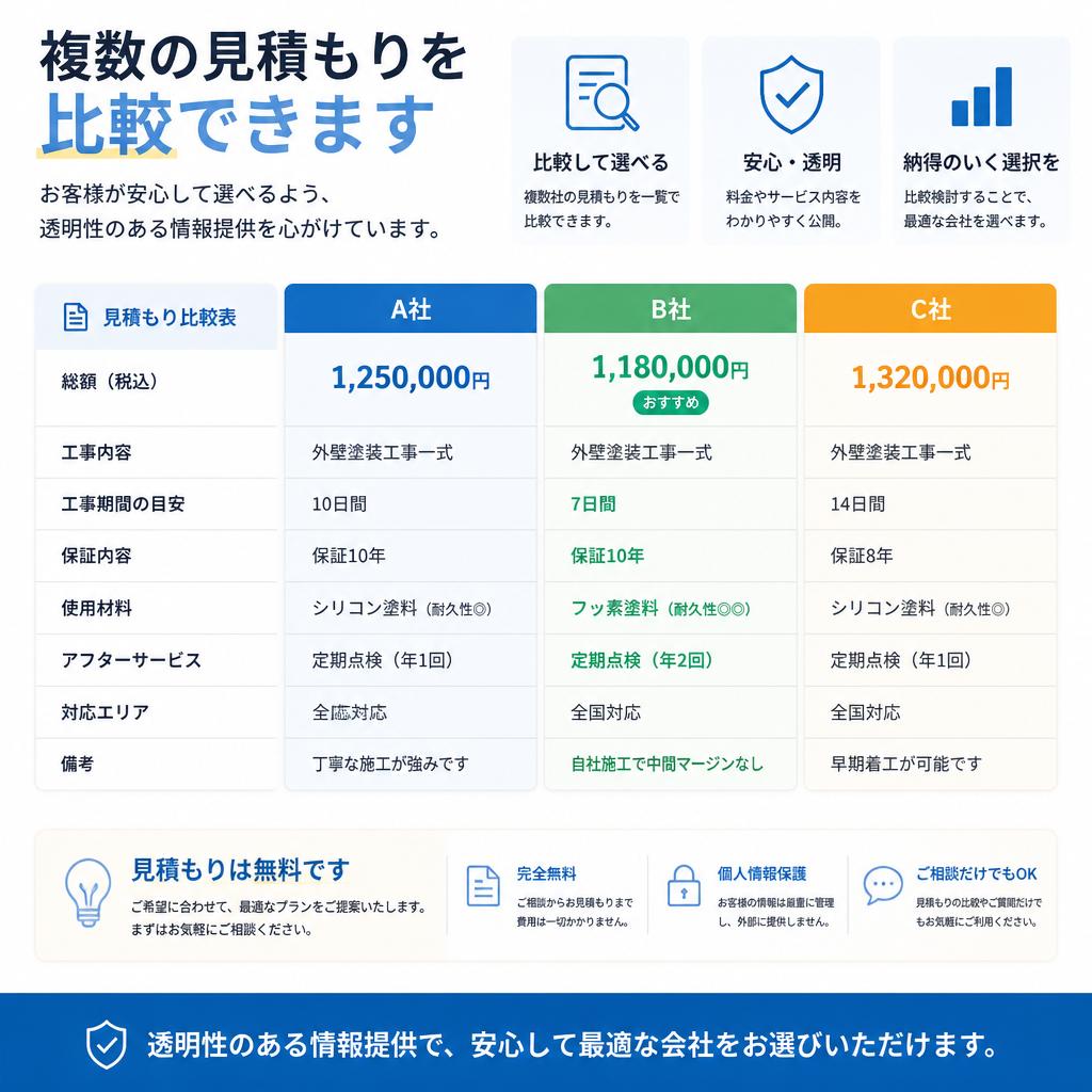 見積もり比較で賢く選択！