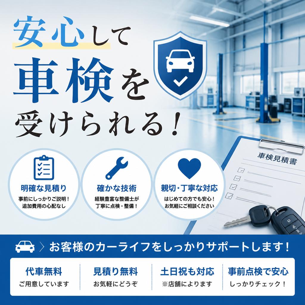 安心して車検を受けられる！